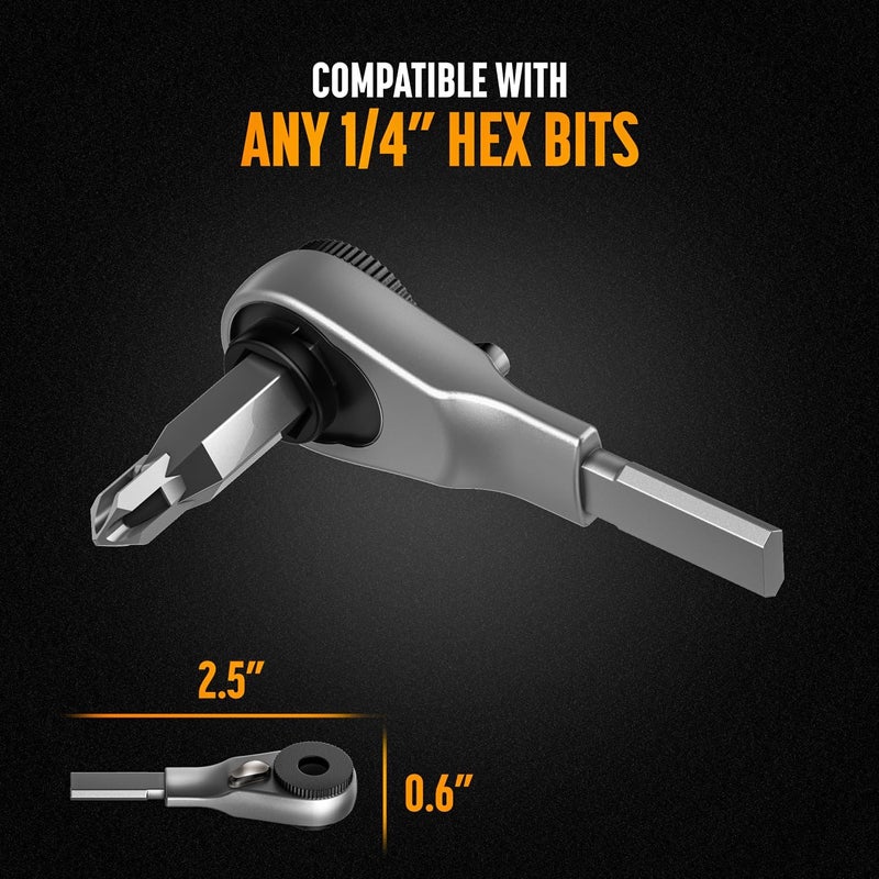 GALVANOX Flat-End Ratchet and Bit Extender Set for Multi-Tools, Designed for Use with Leatherman Models, Ratcheting Bit Driver (Silver) - Image 4
